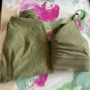 Lululemon bronzed green set size 4